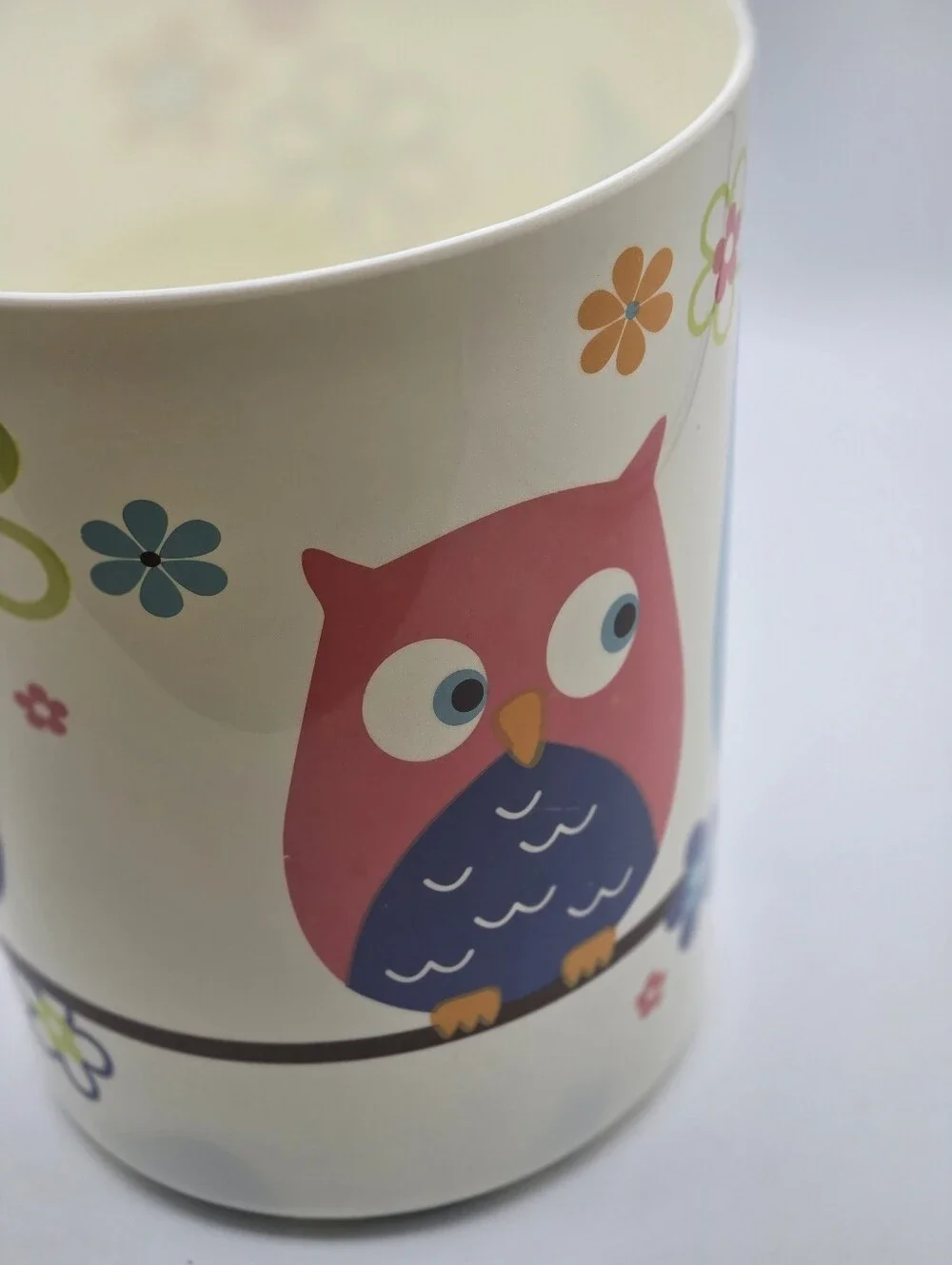 Children's Bathroom Owl Wooden Stool Owl Shower Curtain Hooks Owl Trashcan
